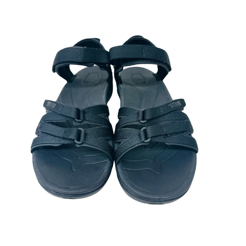 Teva Tirra All Black Strappy Slingback Hiking Sandals Women's Size 9 FD1322E